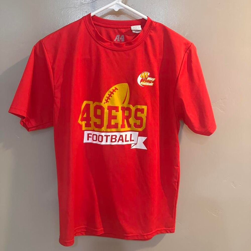 Kids Youth s Flag Football  Red T-shirt - Size Youth Large